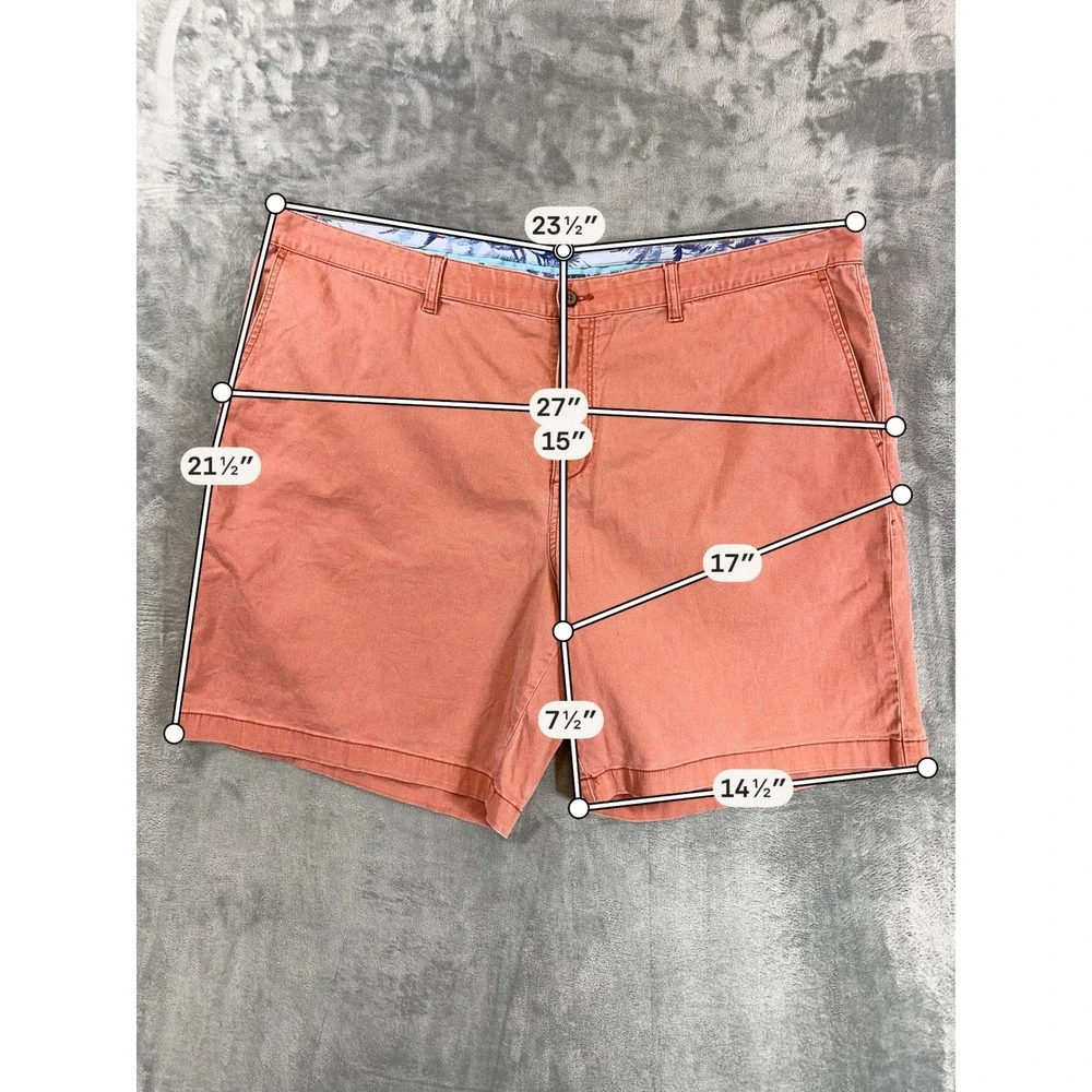 Tommy Bahama Boracay Shorts Men's Size 44 Coral Orange Chino